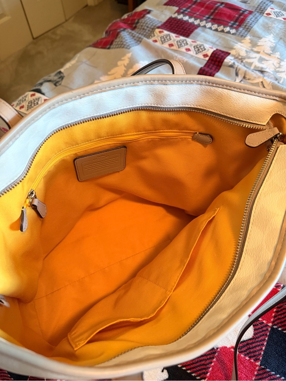 Coach Varsity Stripe City Zip Tote - Picture 4 of 6
